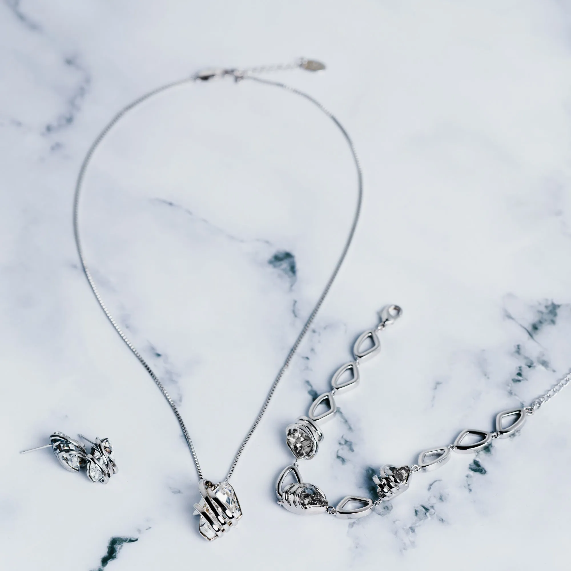 Galactic Rhodium Austrian Element Bracelet