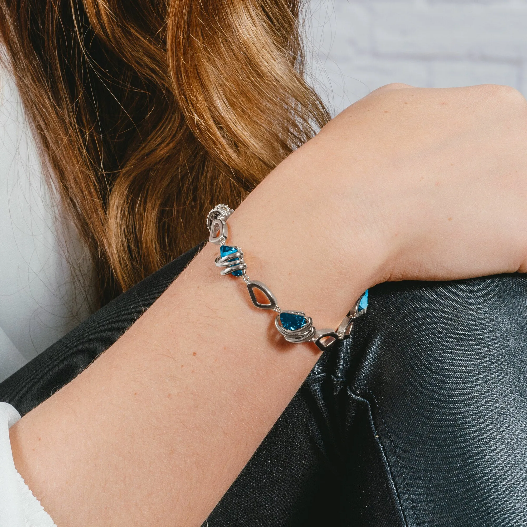 Galactic Rhodium Austrian Element Bracelet