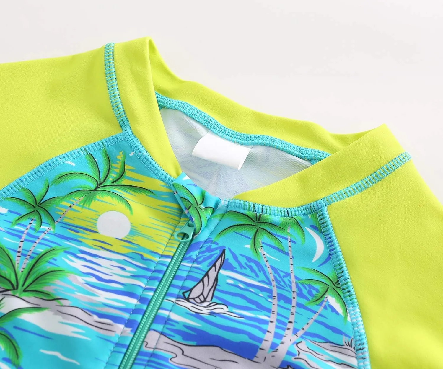 Girls Long Sleeve Rash Guard One Piece Swimsuit Kids UPF 50  Sun Protection Swimwear Rainbow Striped Bathing Suit 3-14 Years