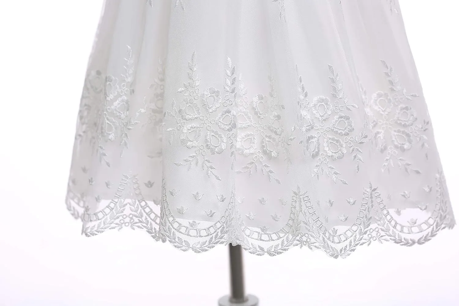 Glamulice Baby-Girls Newborn Satin Christening Baptism Floral Embroidered Dress Gown Outfit