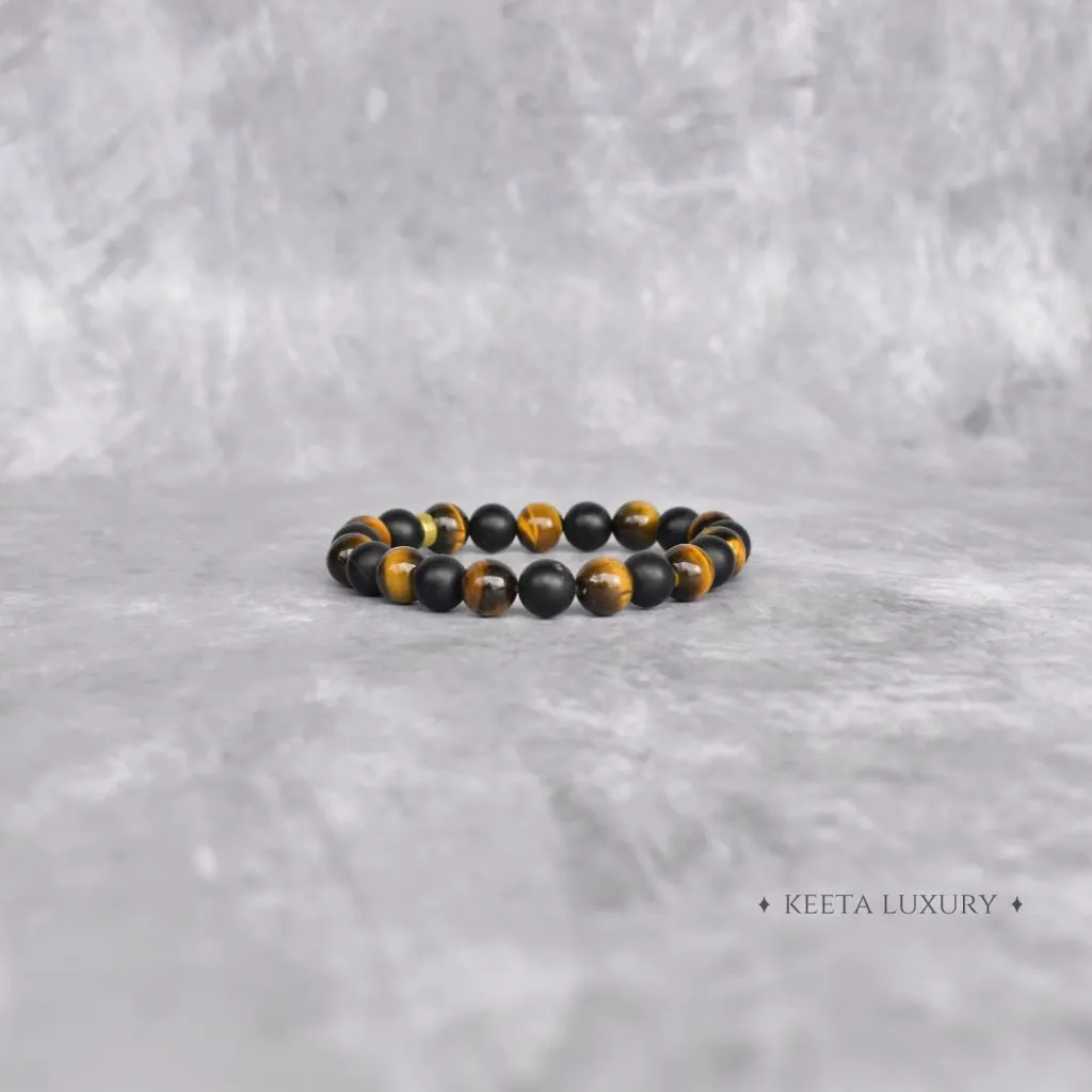 Golden Eclipse  - Tiger Eye & Black Onyx Bracelet