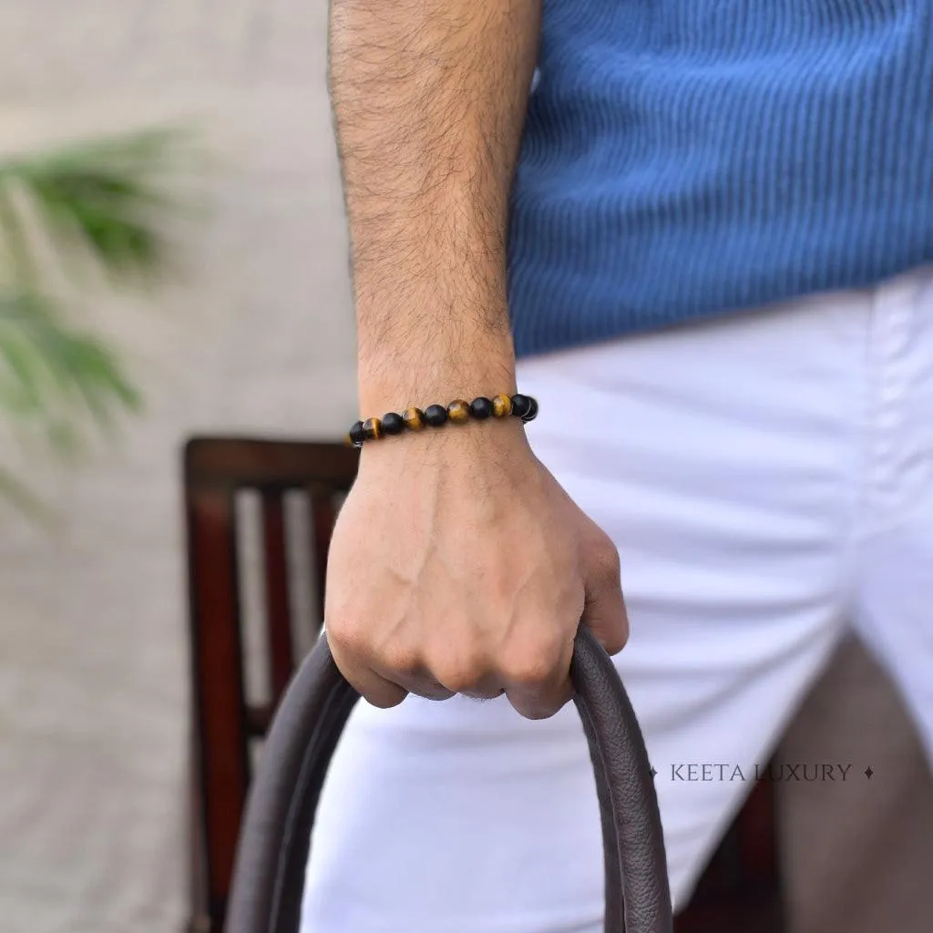 Golden Eclipse  - Tiger Eye & Black Onyx Bracelet