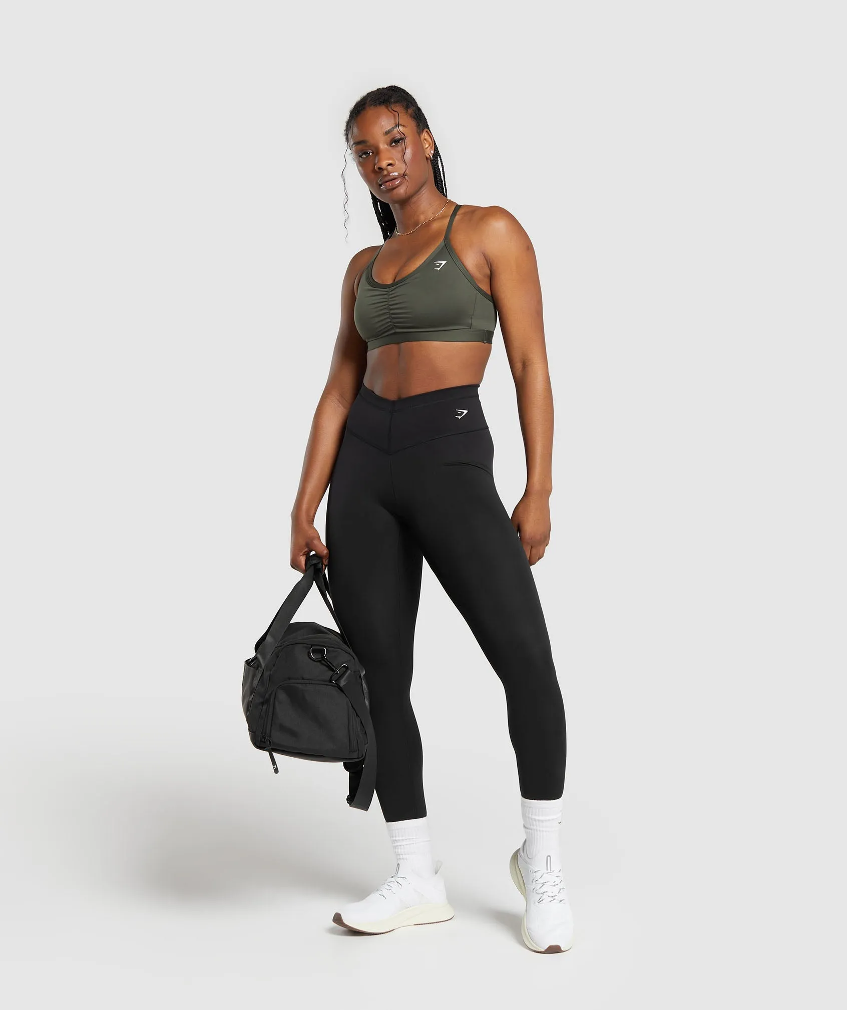 Gymshark Ruched Sports Bra - Strength Green