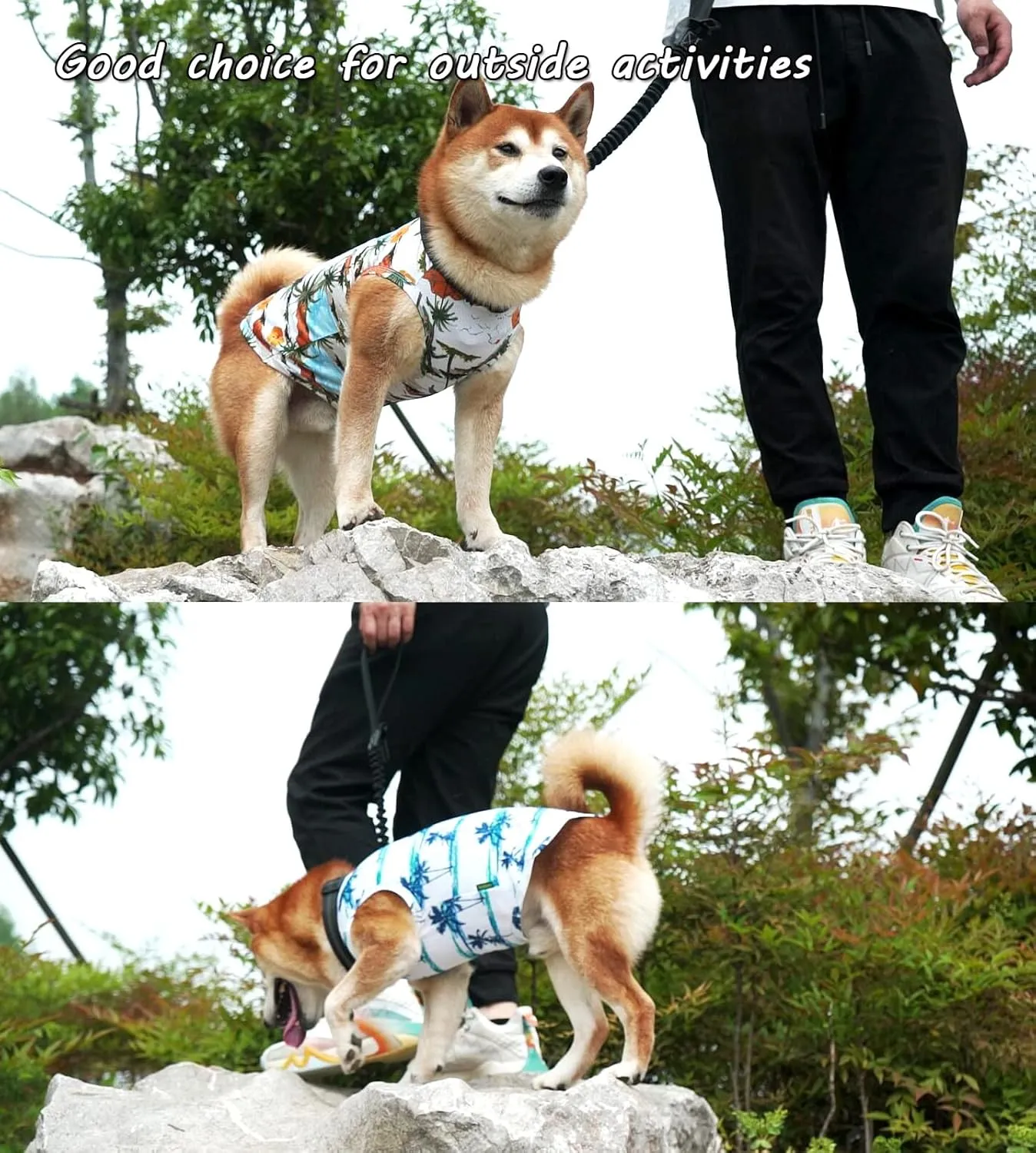 Hawaiian Dog Shirts,Quick Dry Summer Cooling Mesh Coconut Printing T-Shirt for Large Dogs,Blue Yellow L