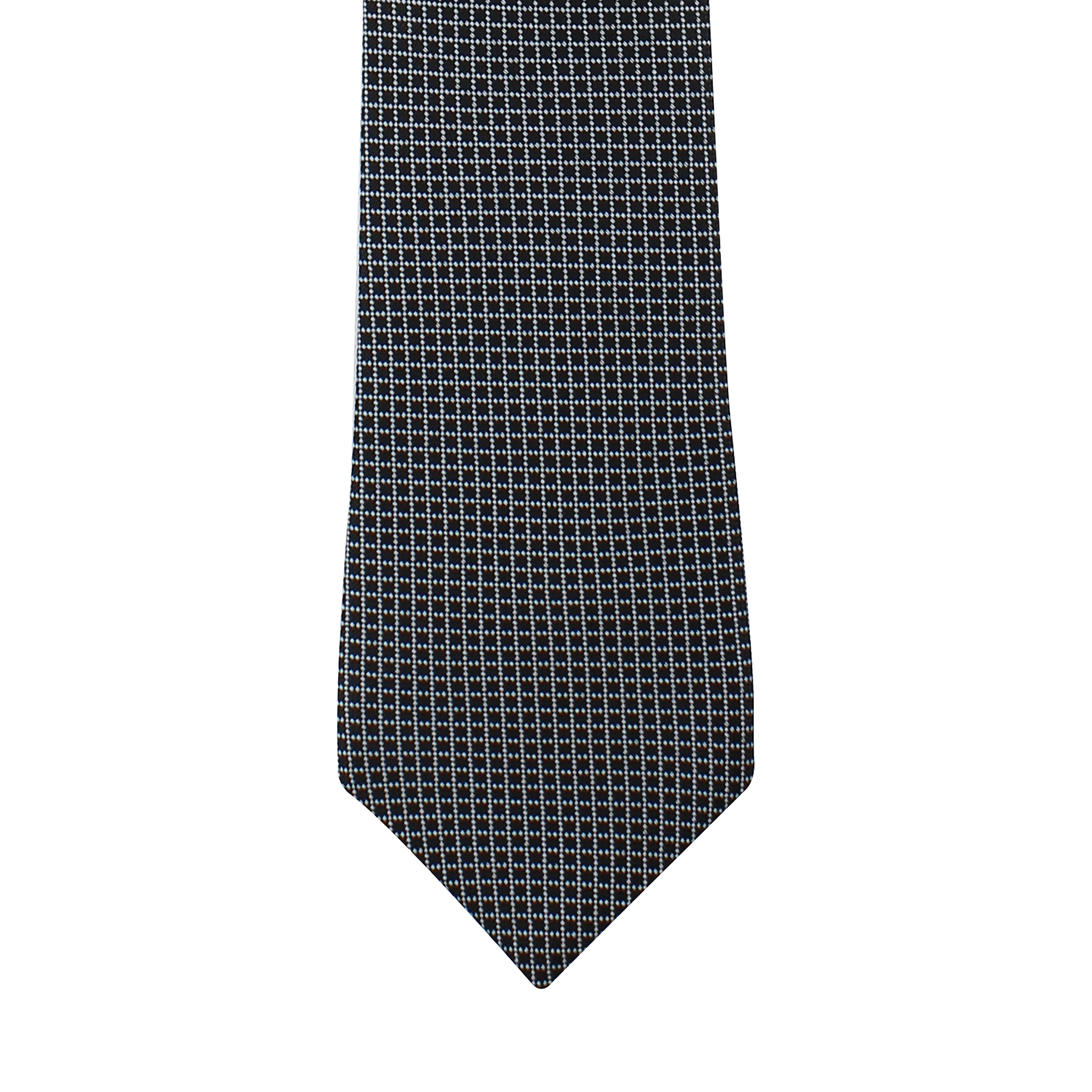 Kovove Elegant Black Checkered Neck Tie For Men