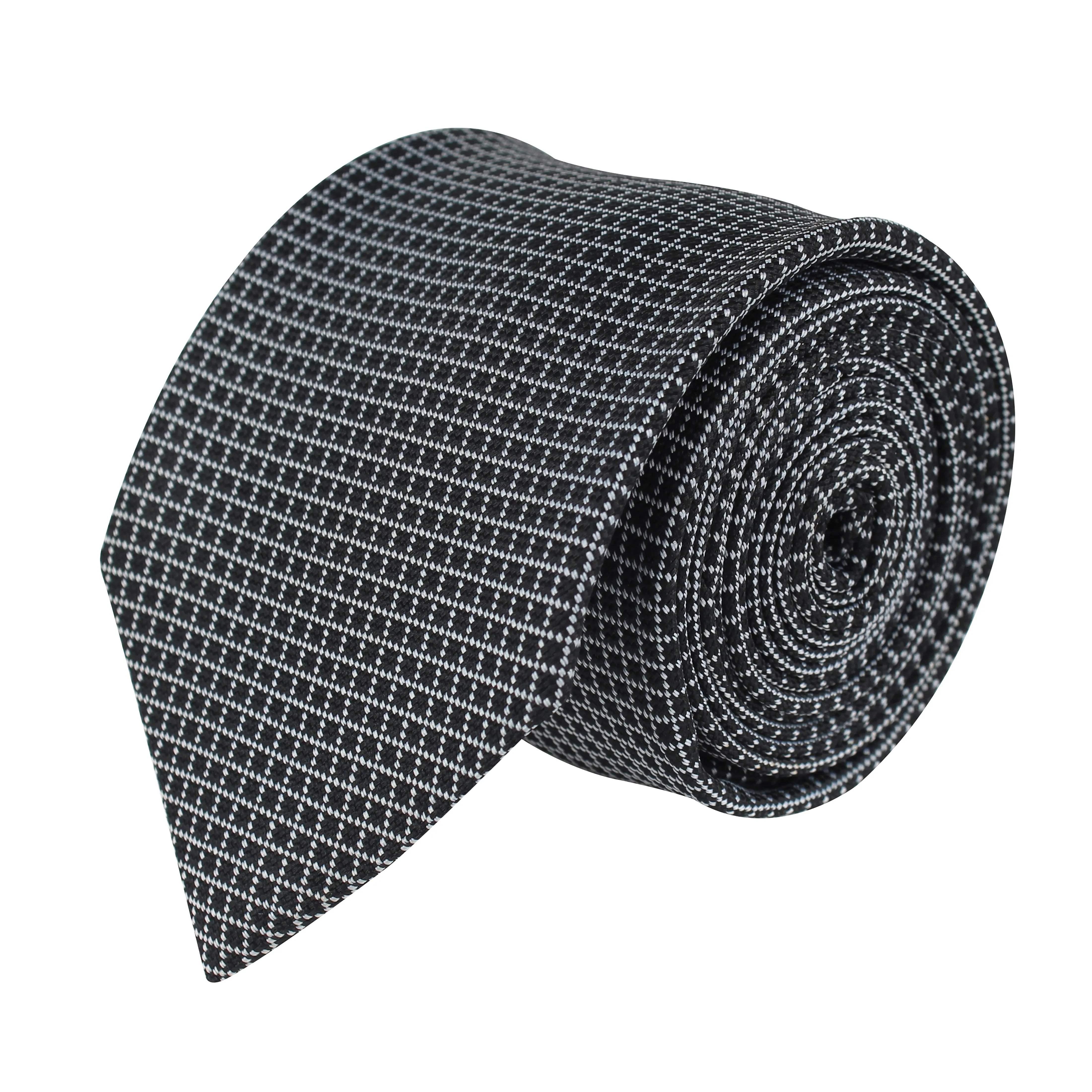 Kovove Elegant Black Checkered Neck Tie For Men