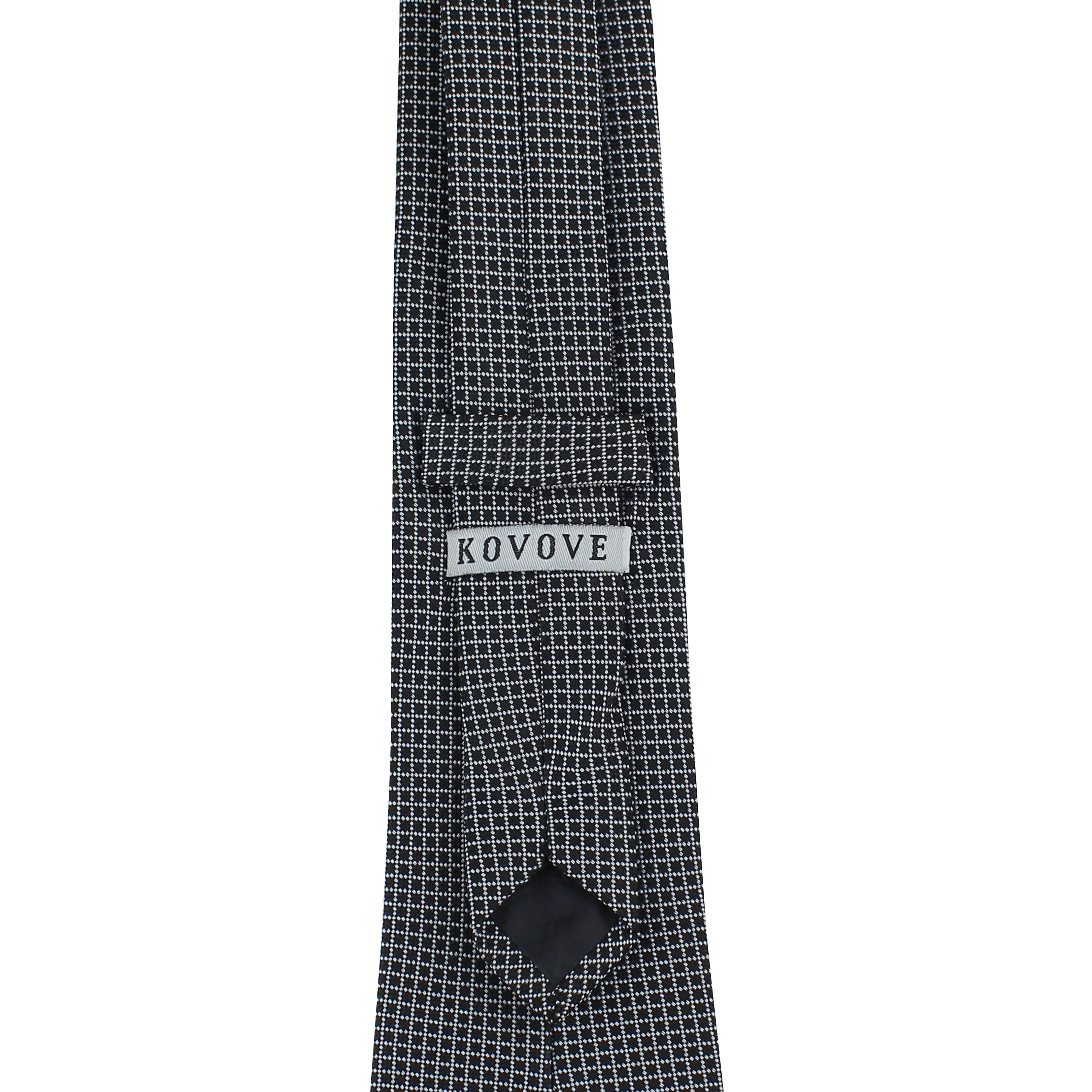 Kovove Elegant Black Checkered Neck Tie For Men