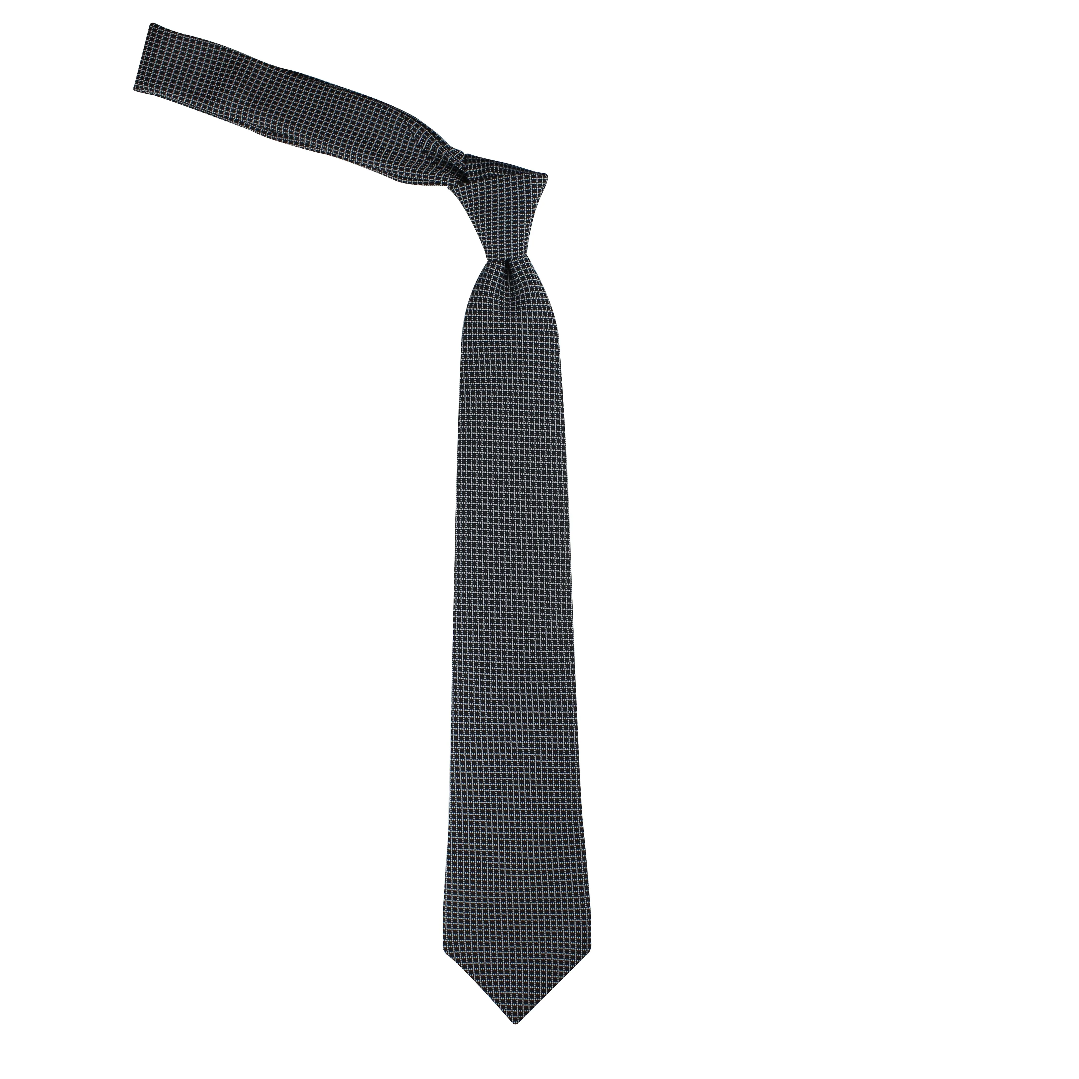 Kovove Elegant Black Checkered Neck Tie For Men