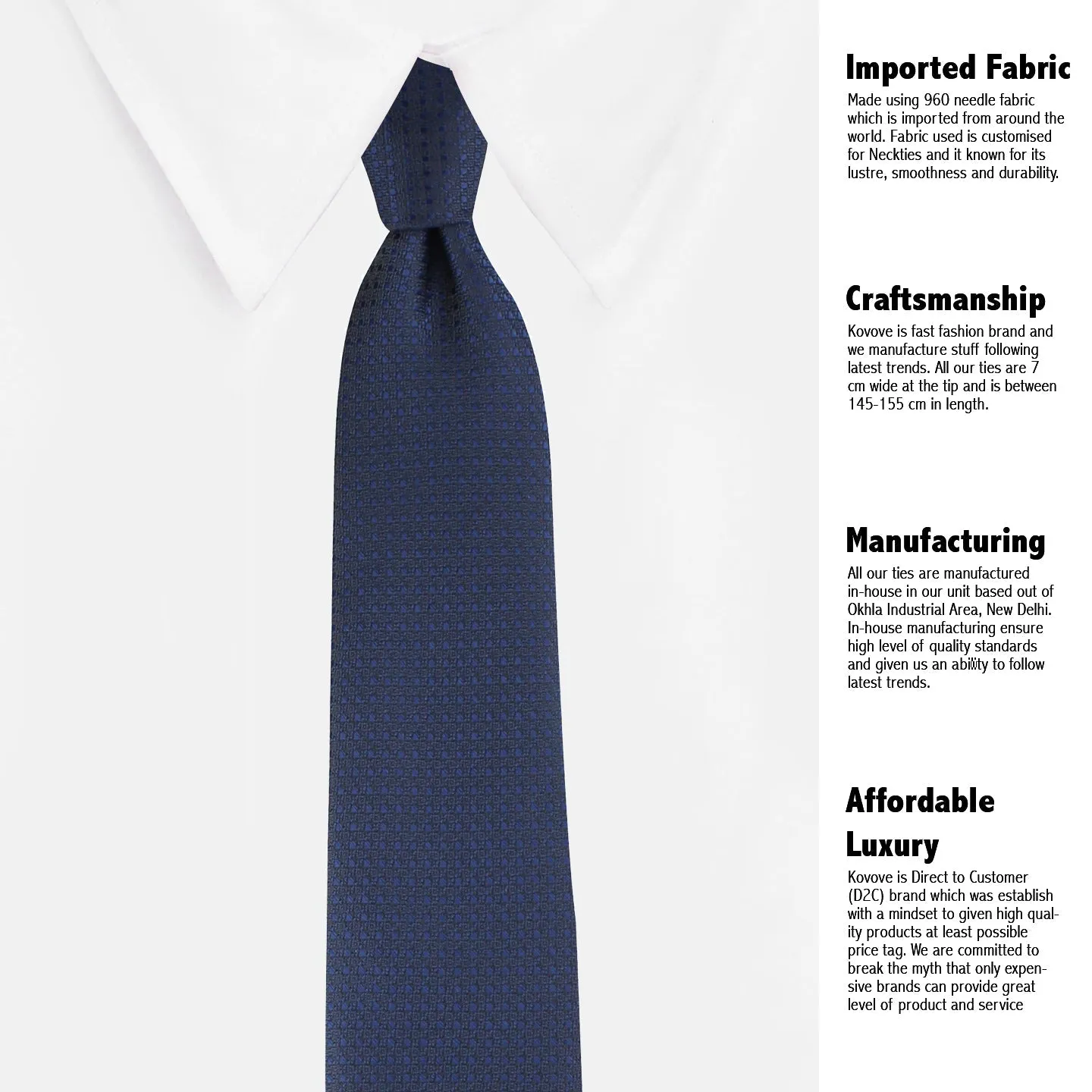 Kovove Pleasing Blue Polka Dot Neck Tie For Men