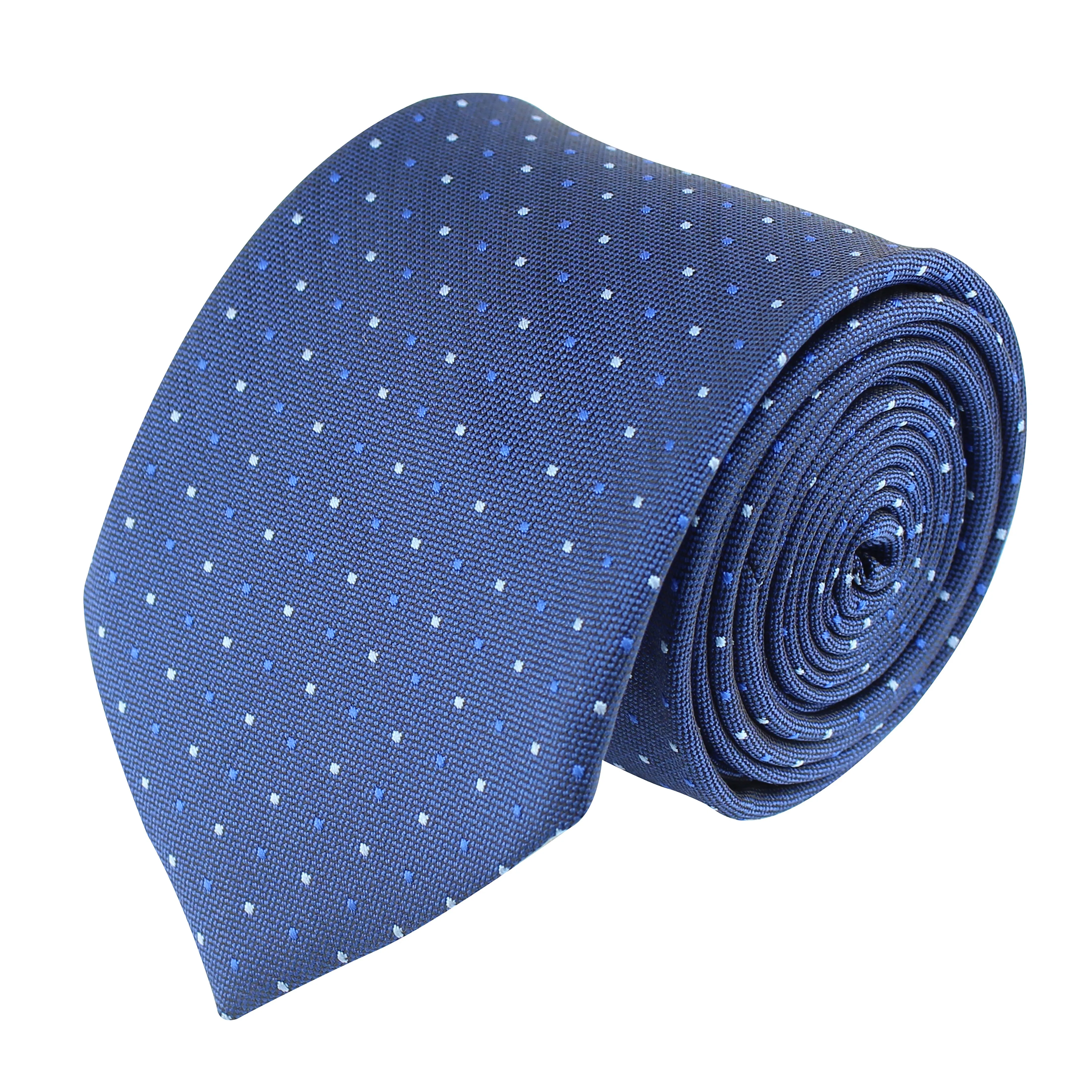 Kovove Refreshing Blue Polka Dot Neck Tie For Men