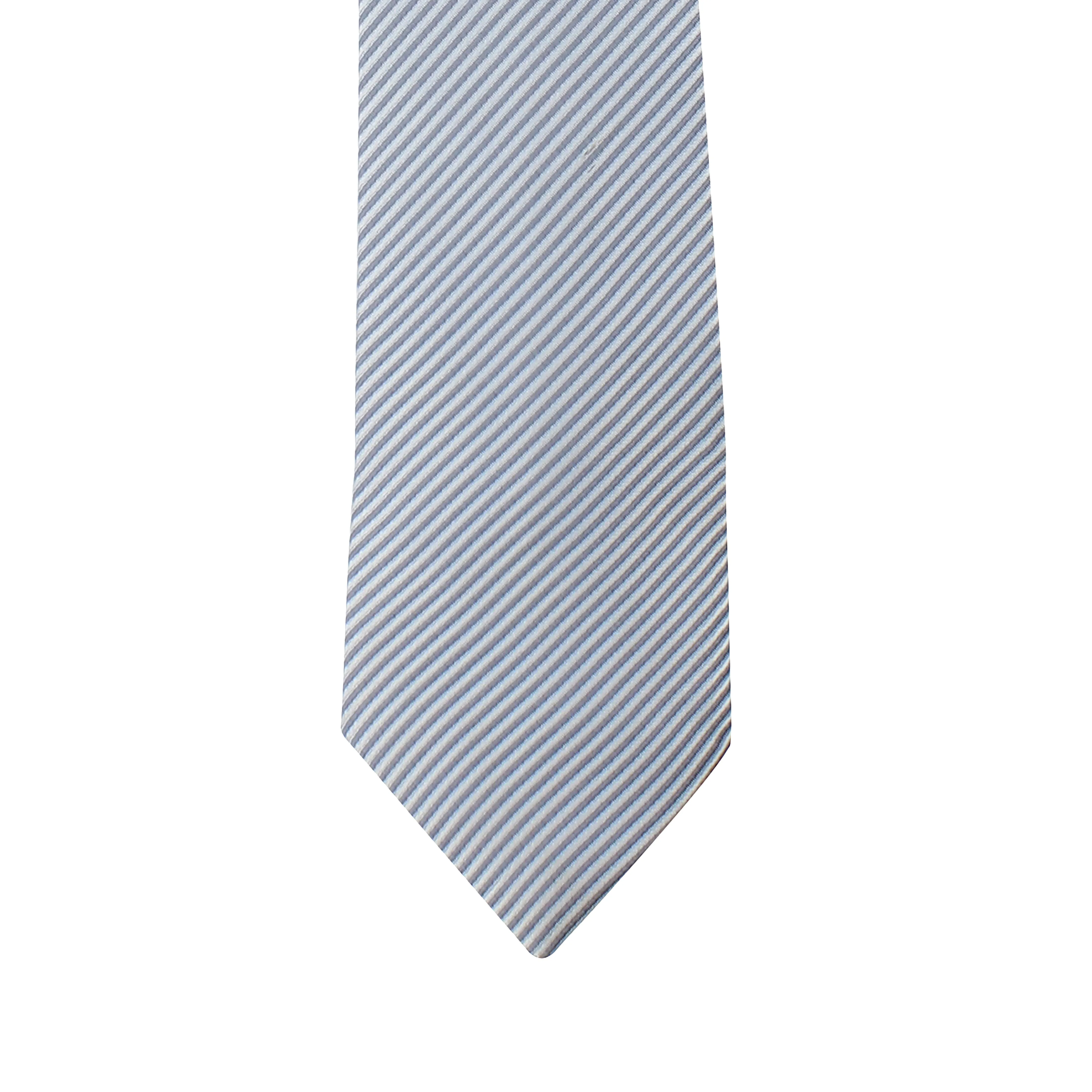 Kovove silver Striped Neck Tie For Men