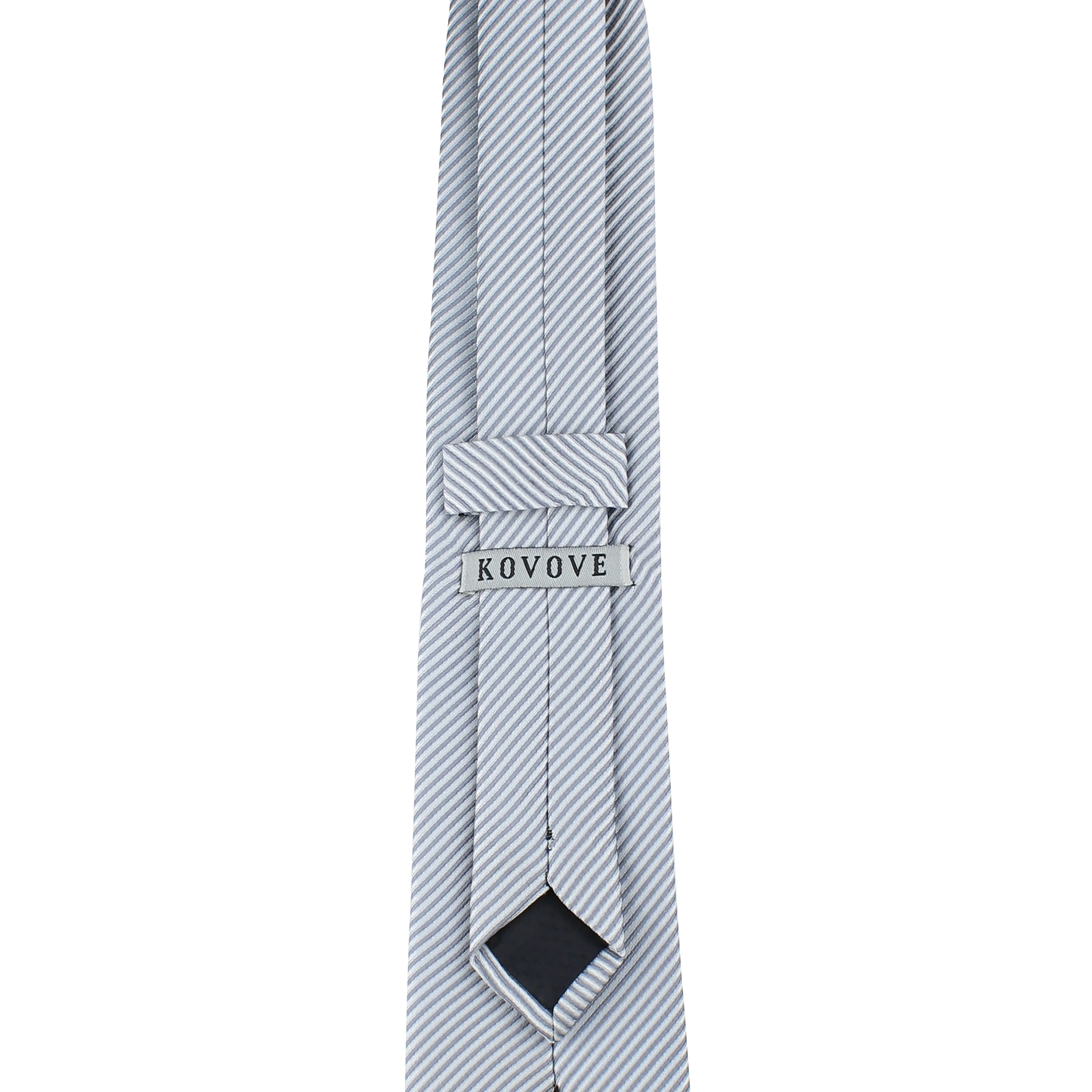 Kovove silver Striped Neck Tie For Men