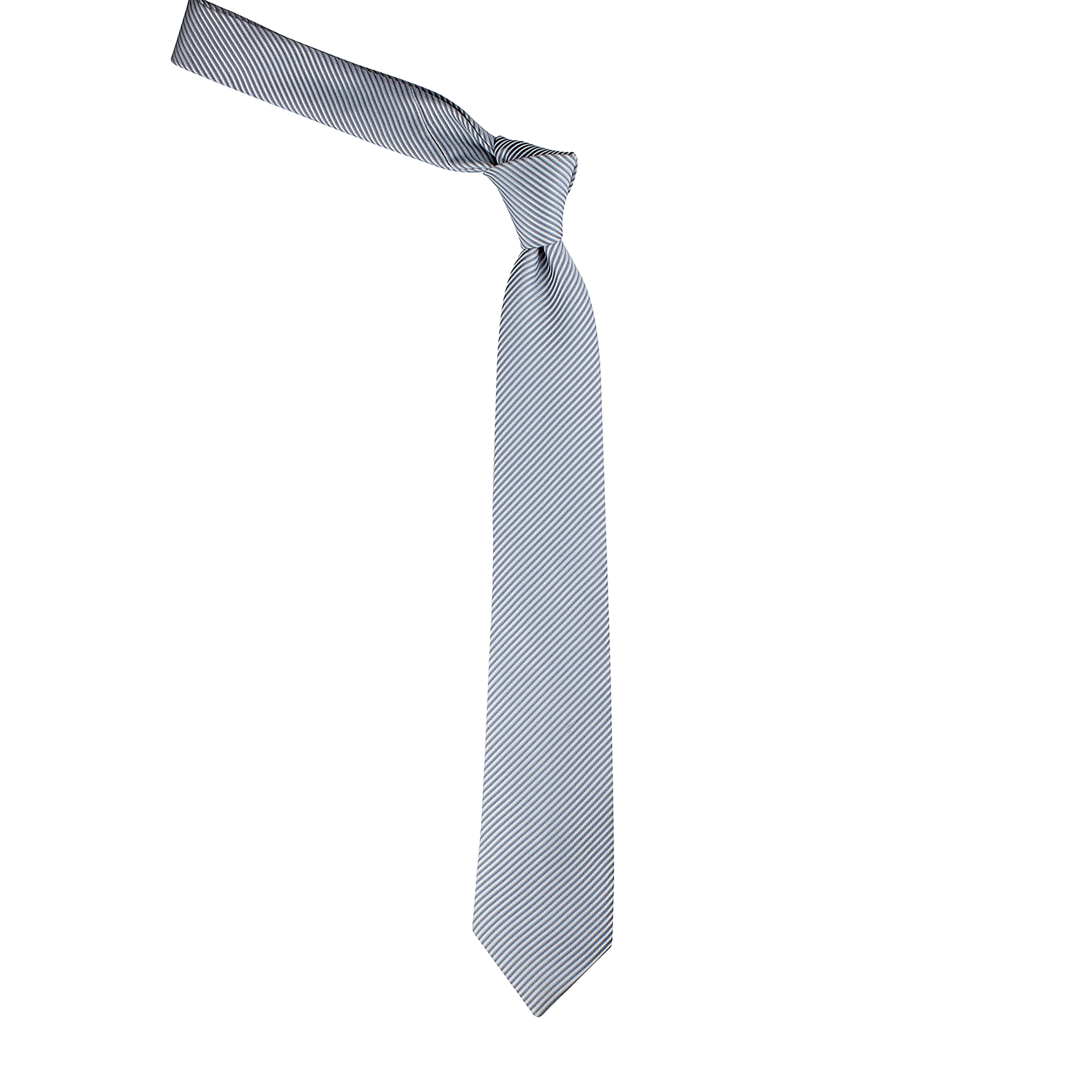 Kovove silver Striped Neck Tie For Men