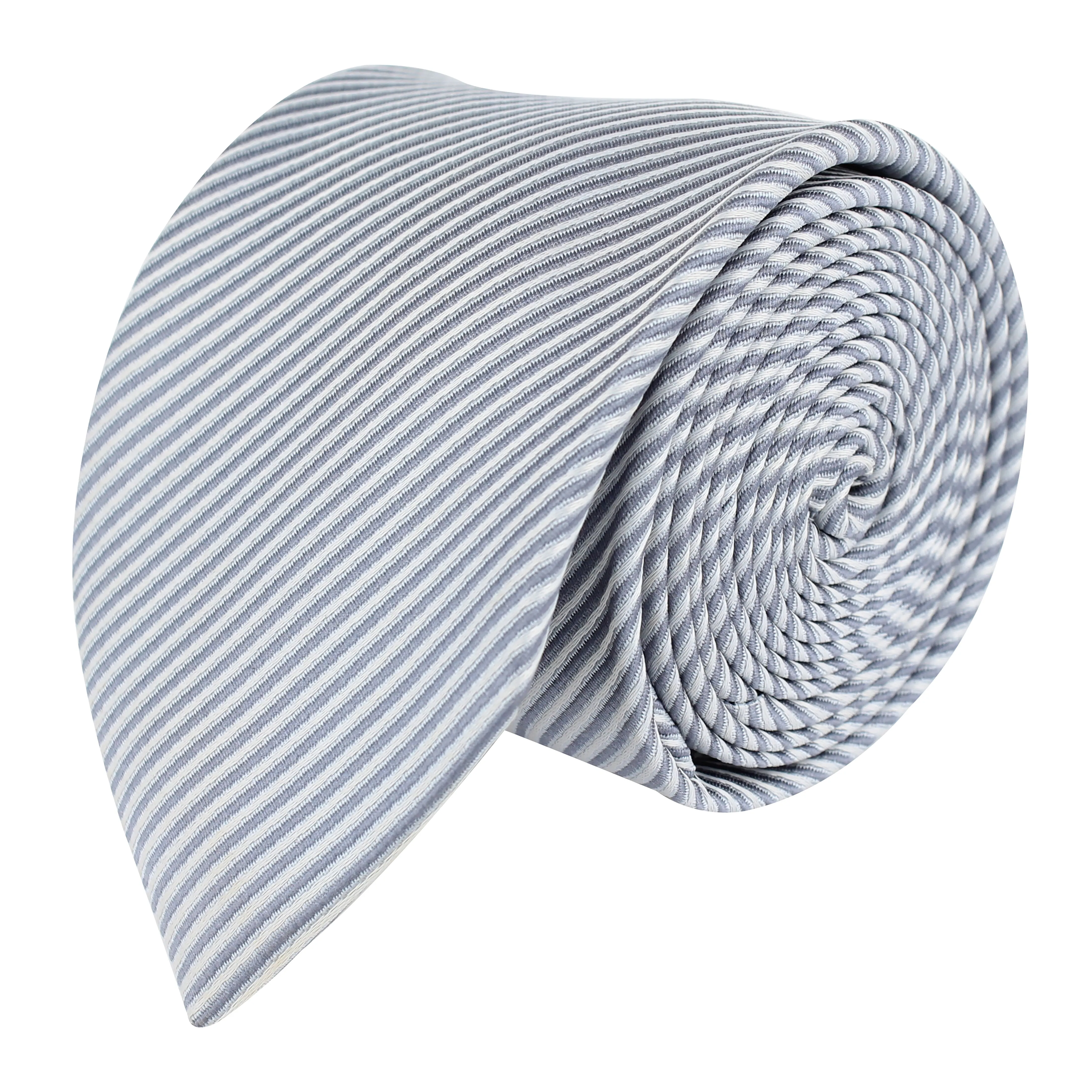 Kovove silver Striped Neck Tie For Men