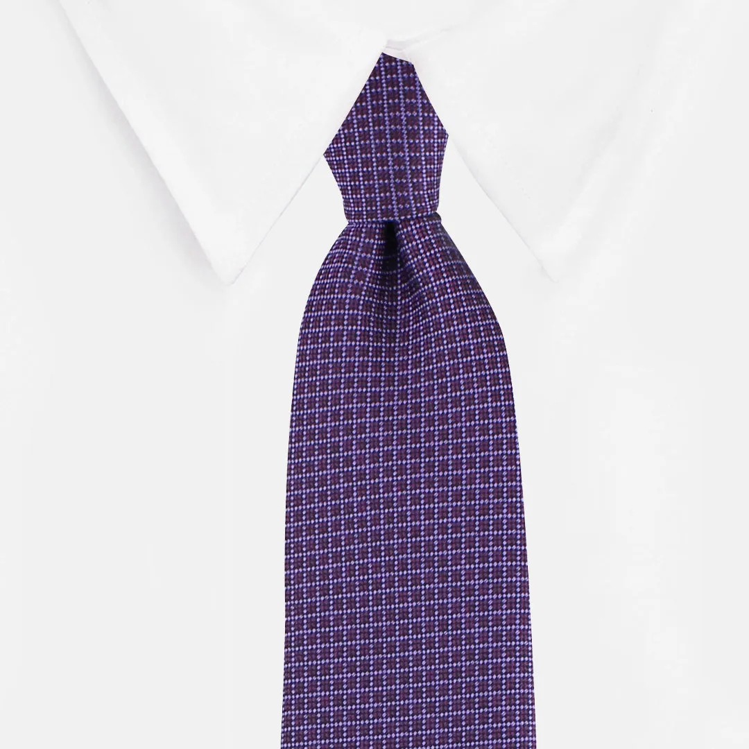 Kovove The Essentials Checkered Purple Necktie For Men