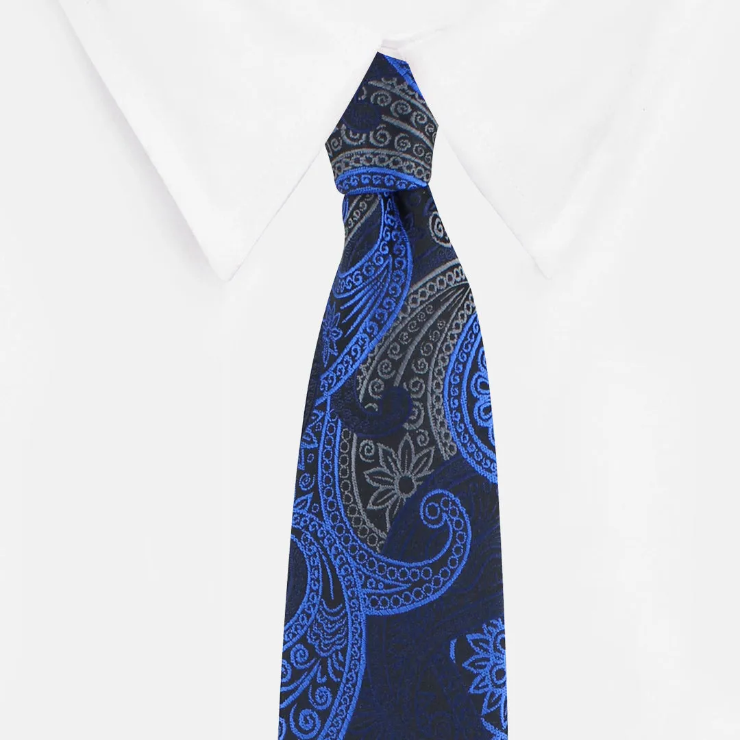 Kovove The Paisley Fever Blue Necktie For Men