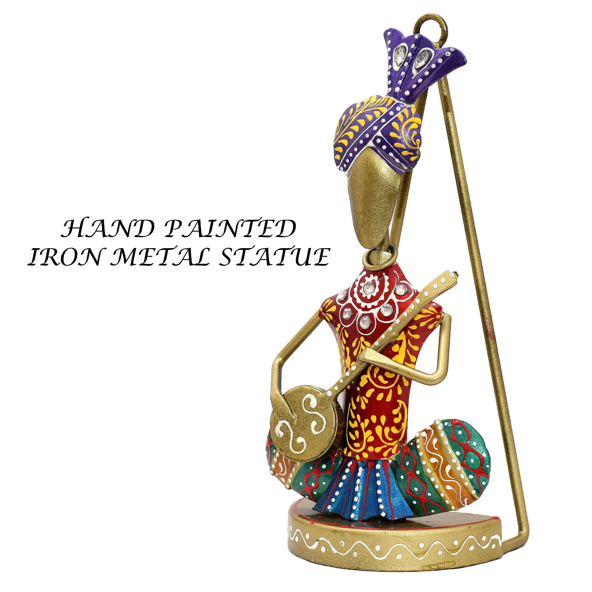 KRAFTSKALA Traditional Musicians (Set of 3) Tabletop/Wall Hanging Metal Wall Decor Statues for Living Room, Decorative Showpiece Items for Home, Festive Gifting, Housewarming Present