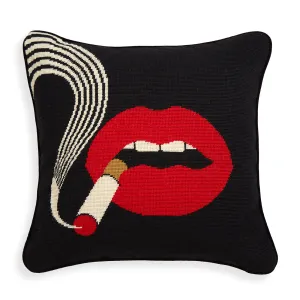 Lips Smolder Needlepoint Cushion