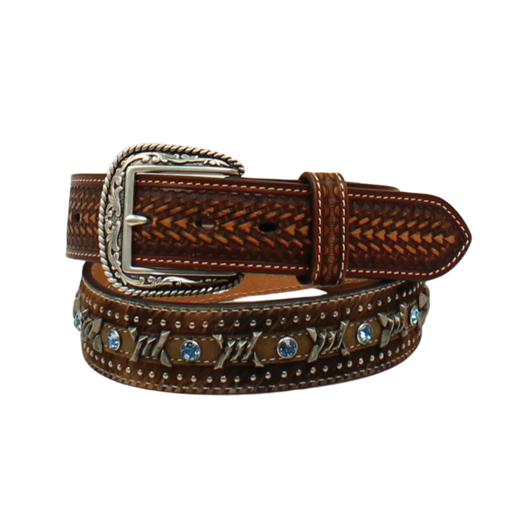 M&f Men's Ariat Calf Hair Barbed Wire Belt