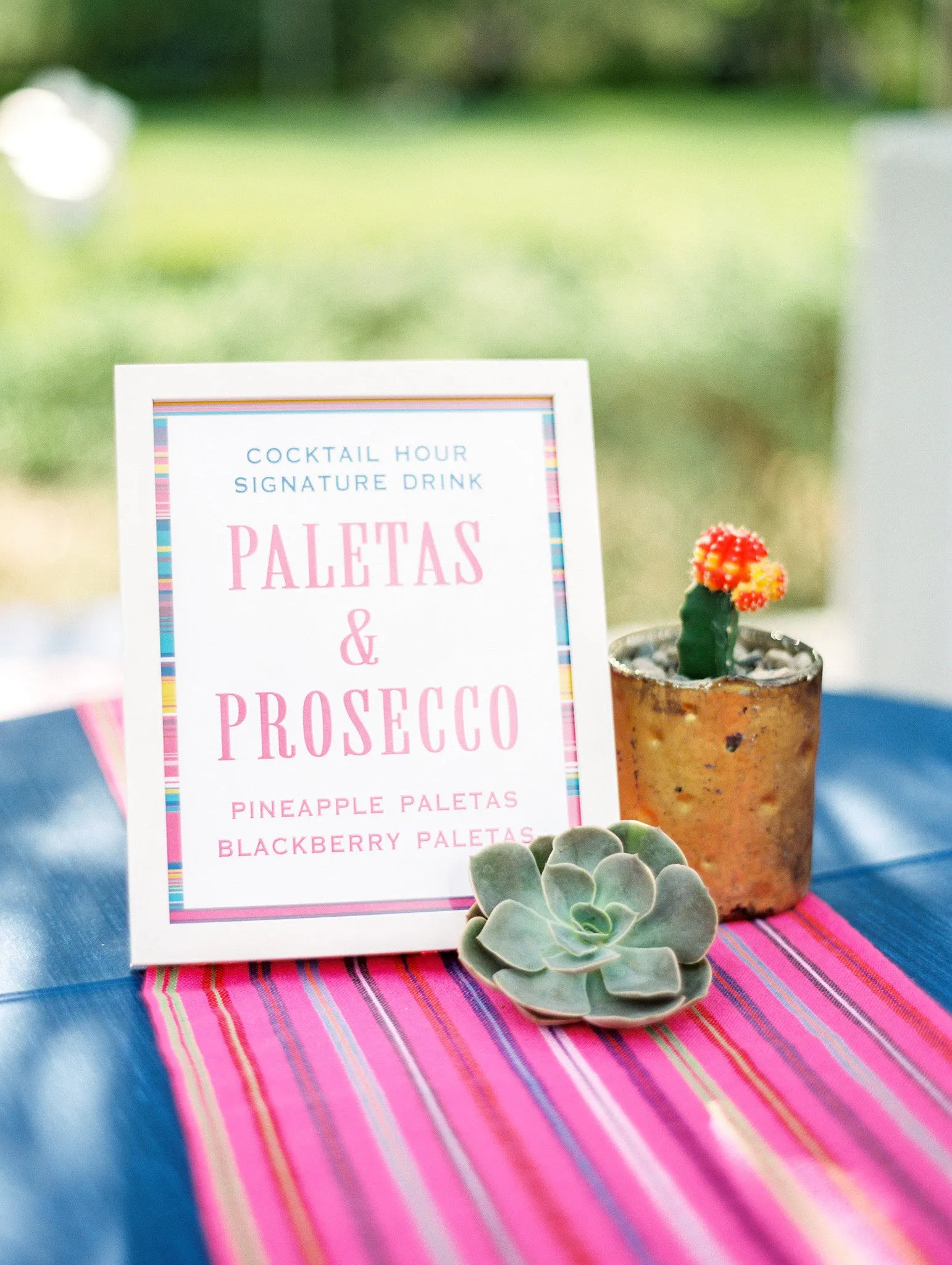 Mexican fabric Table Runner- Light Pink stripes