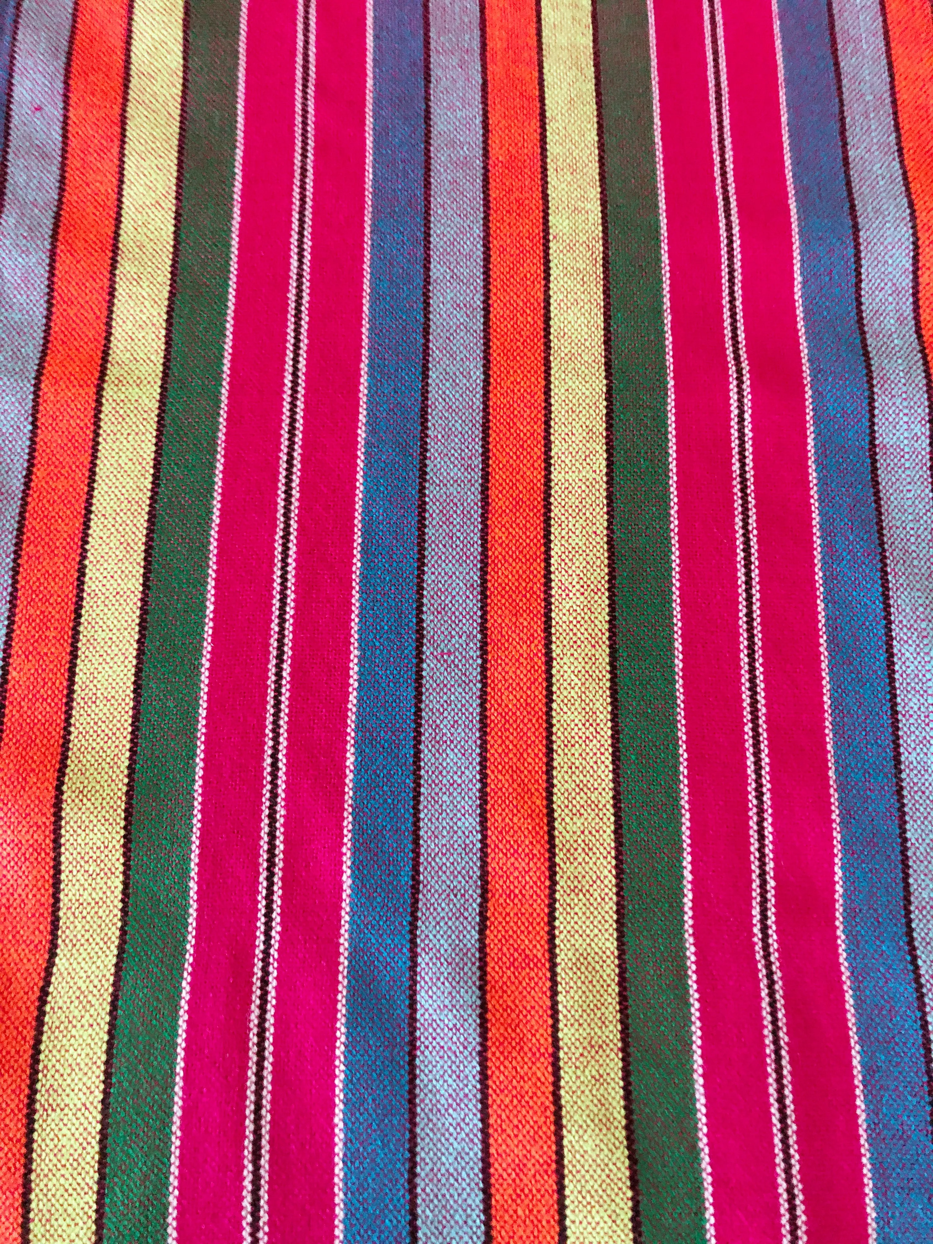 Mexican Fabric Table Runner -rainbow stripes
