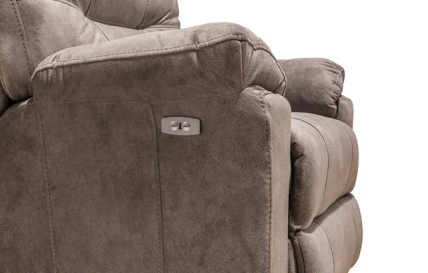 Muncey Polyester Power Recliner - Latte