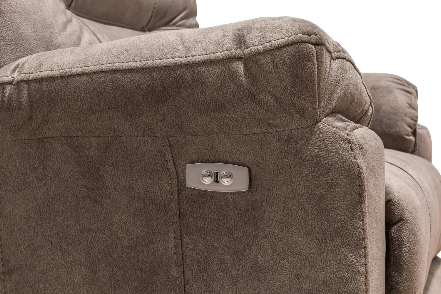 Muncey Polyester Power Recliner - Latte
