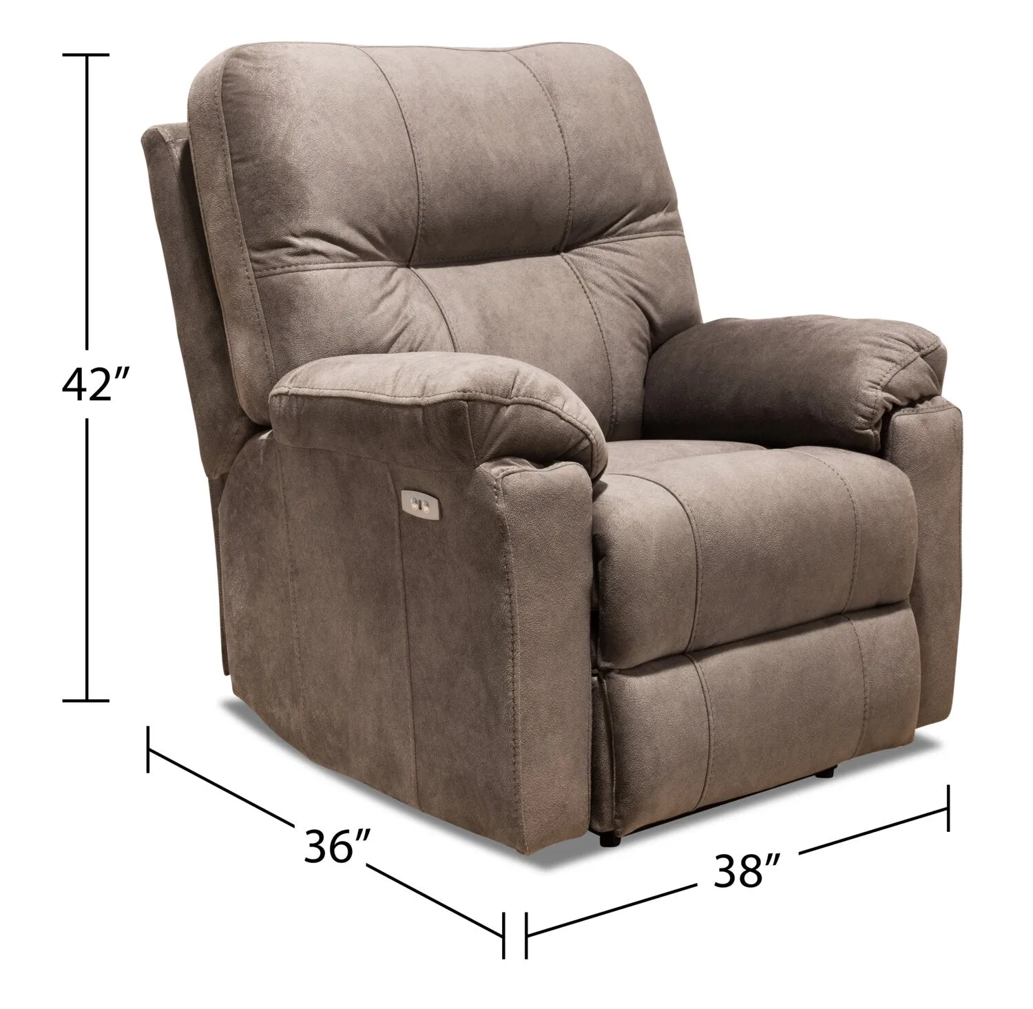 Muncey Polyester Power Recliner - Latte