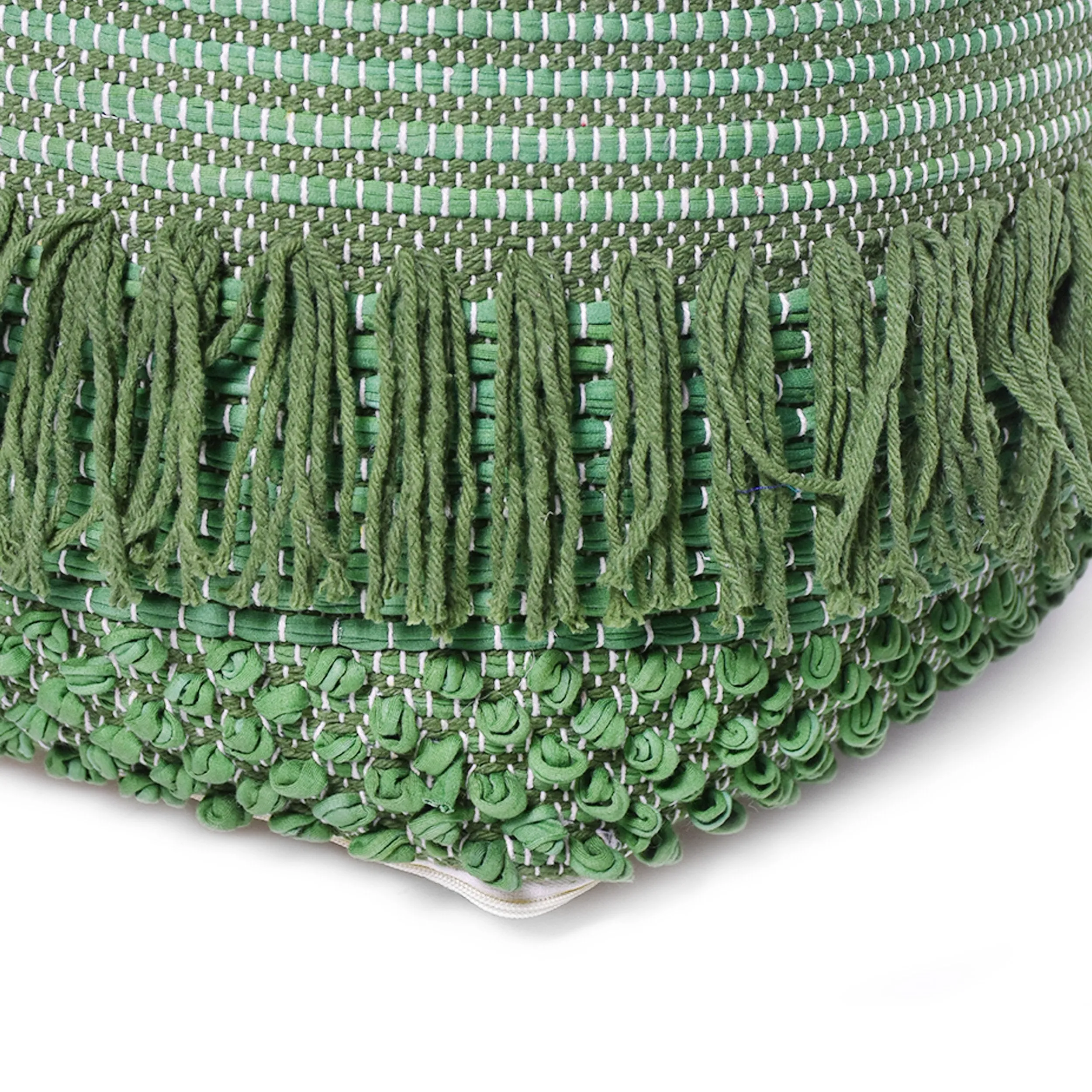 Naholo Boho Handcrafted Fabric Cube Pouf