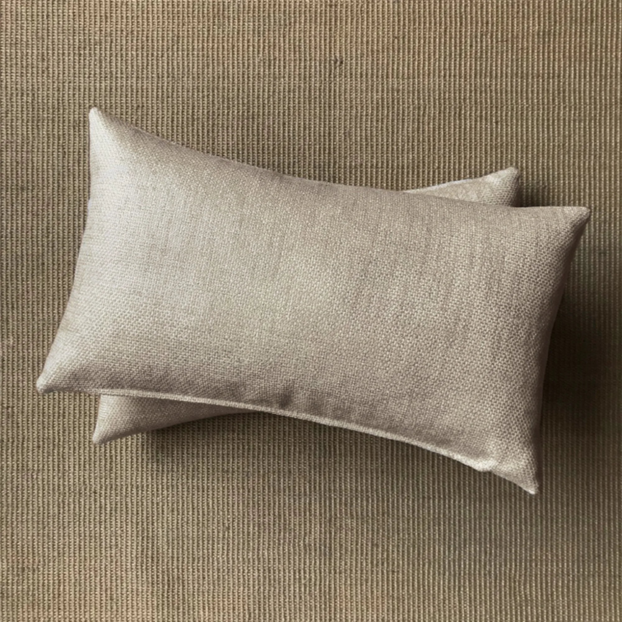 Neutral Woven Solid Lumbar Pillow Cover 15x26