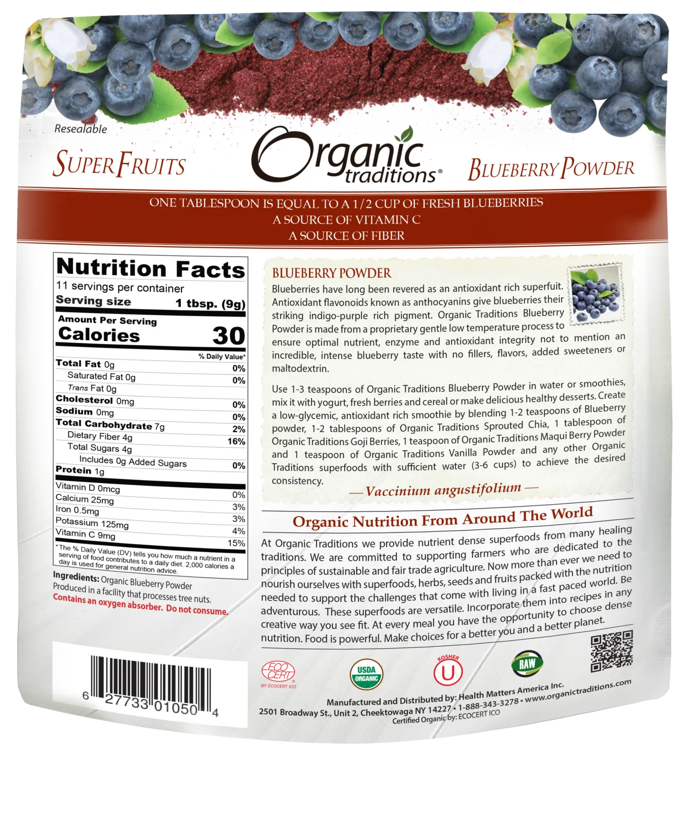 Organic Traditions Blueberry Powder (100g)