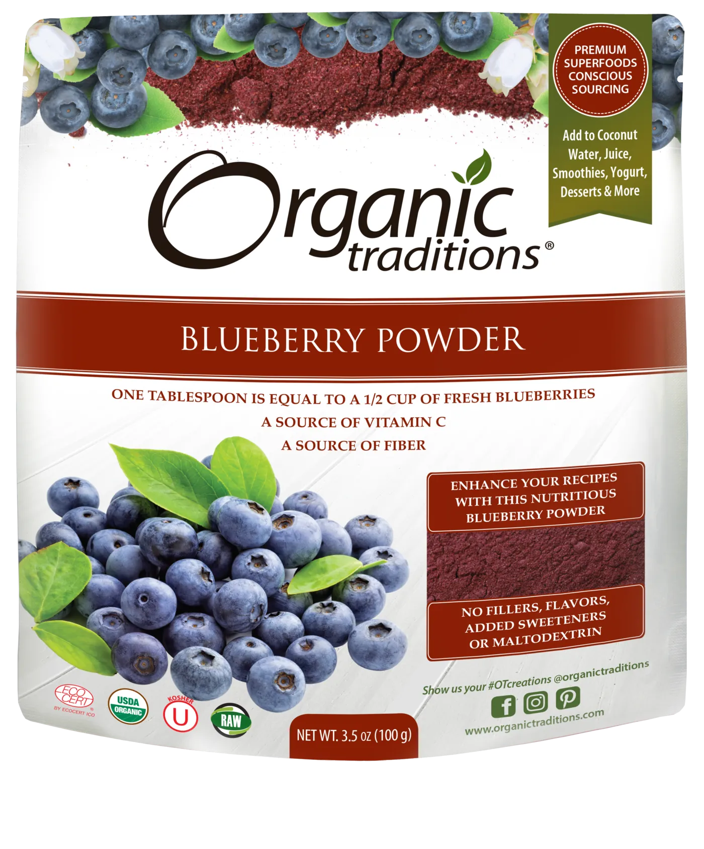 Organic Traditions Blueberry Powder (100g)