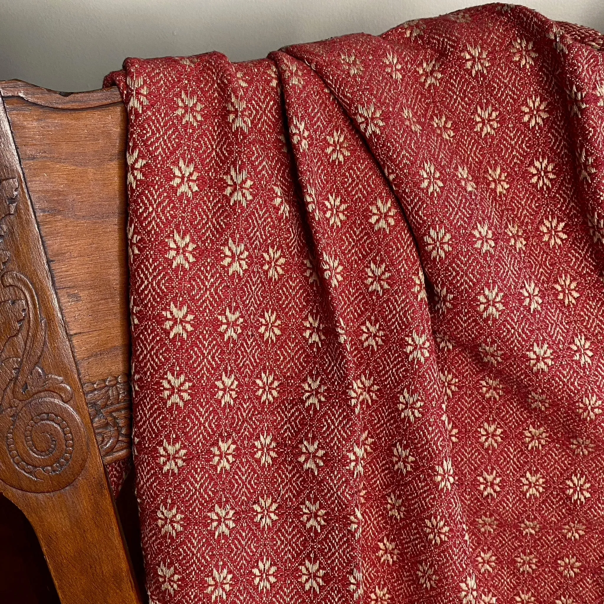 Packsville Rose Cranberry Woven Throw