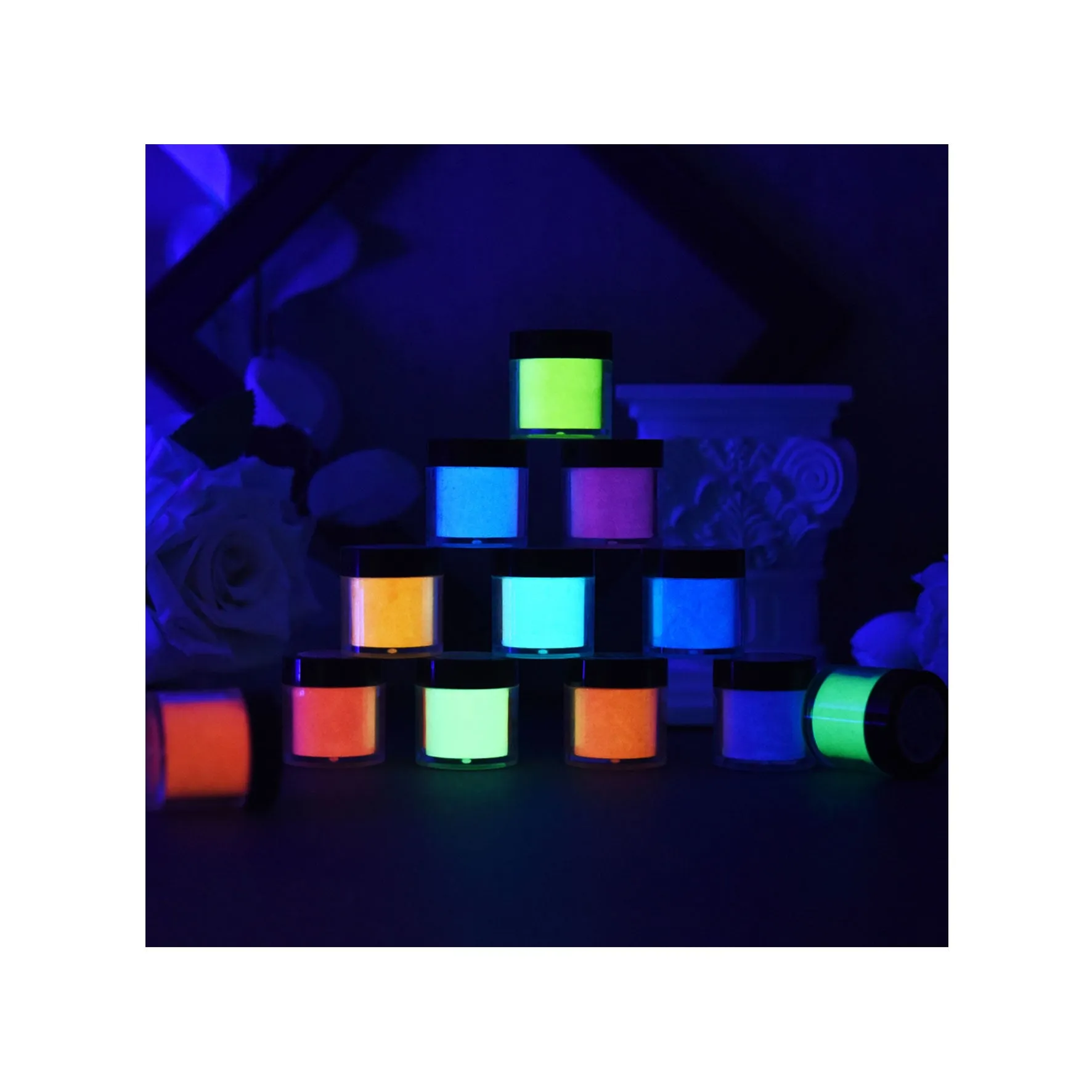 Poppy Crafts Glow In The Dark Pigment Powder -12 Pack*