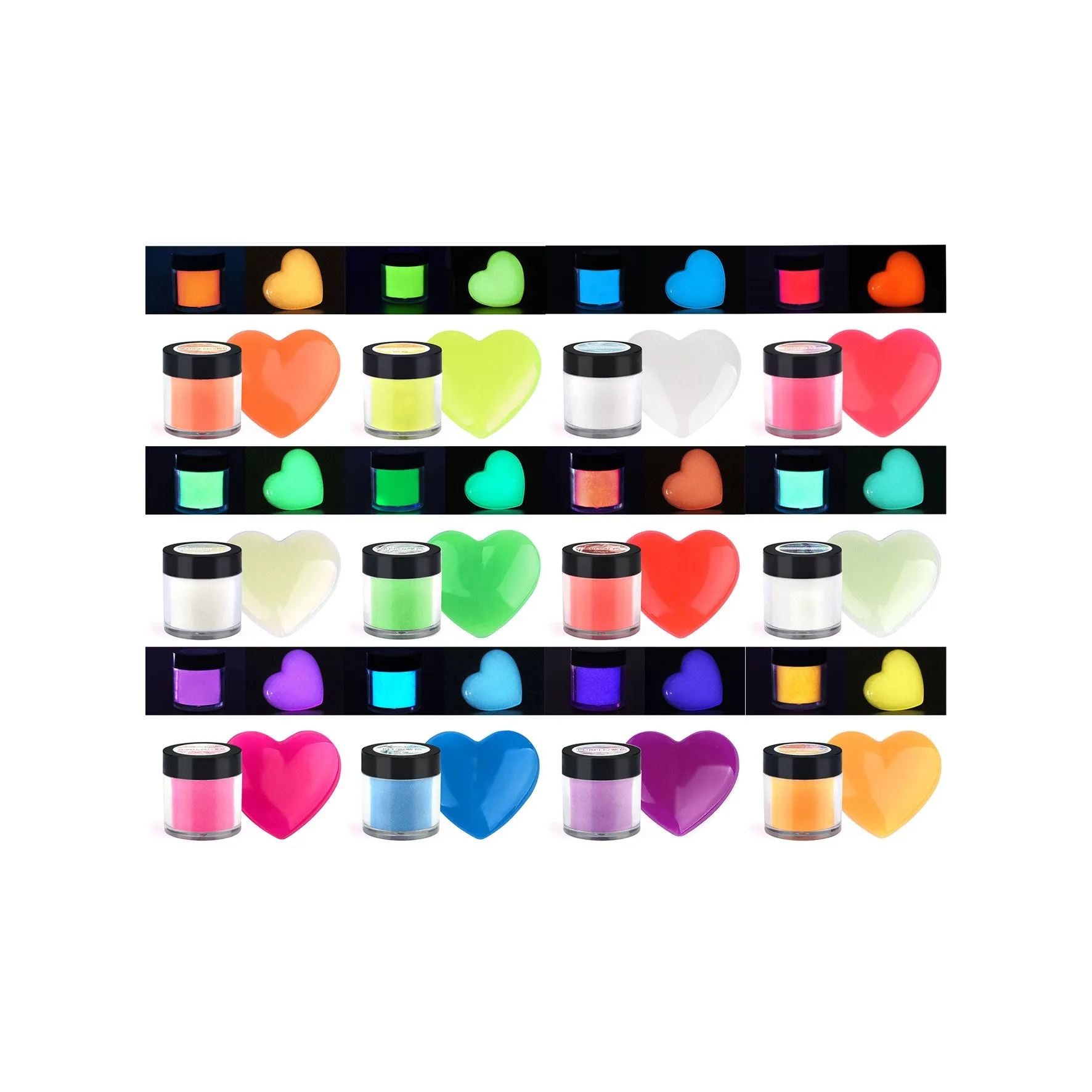 Poppy Crafts Glow In The Dark Pigment Powder -12 Pack*