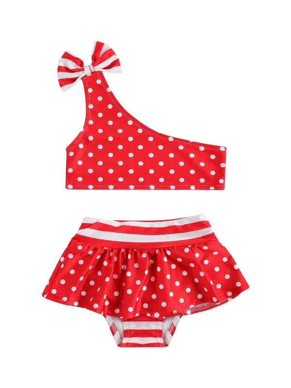 Premium Baby Girl's Polka Dots Two-piece Swimsuit