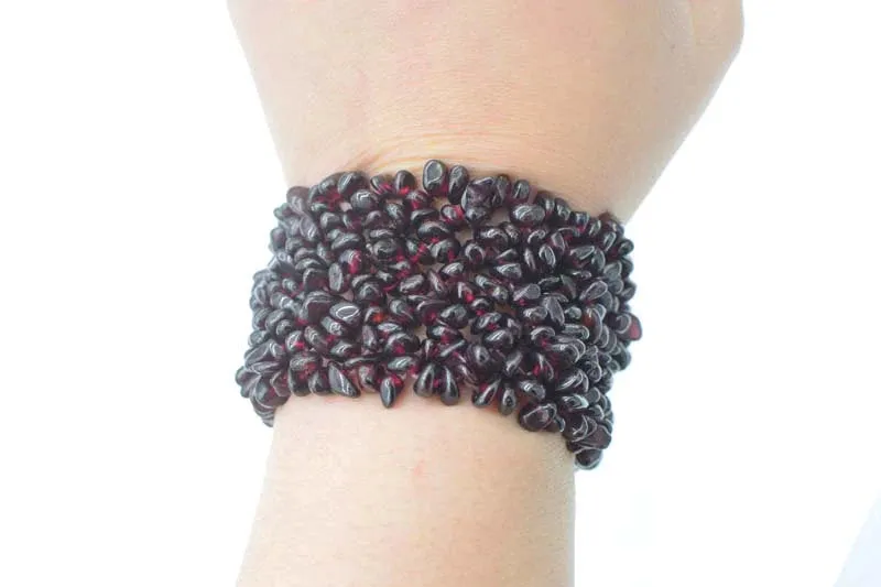 Purple Amethyst Bracelet, Rose Quartz Citrine Garnet Gemstone Beads, Elastic Cuff Bracelet, Crystal Bracelet, Man, Woman, Jewelry, Gift