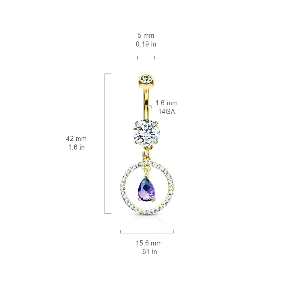 Purple Rain Belly Dangle