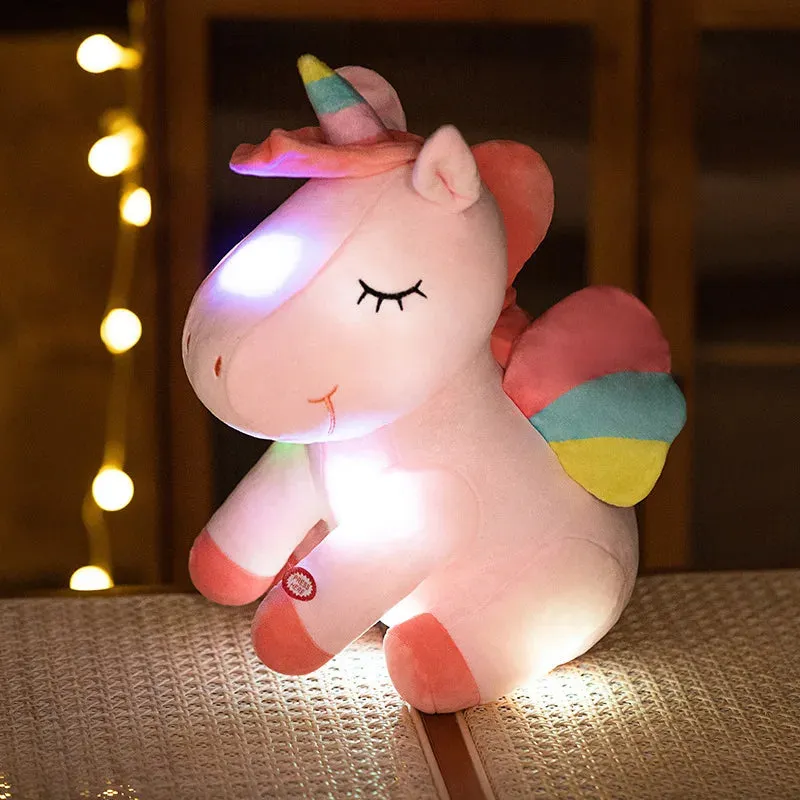 "Adorable LED Light-Up Unicorn: Soft Plush Night Light for Kids"