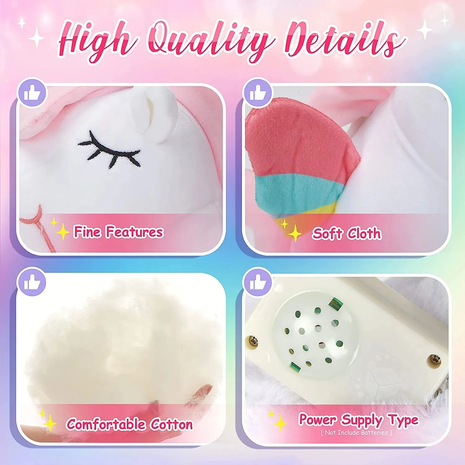 "Adorable LED Light-Up Unicorn: Soft Plush Night Light for Kids"