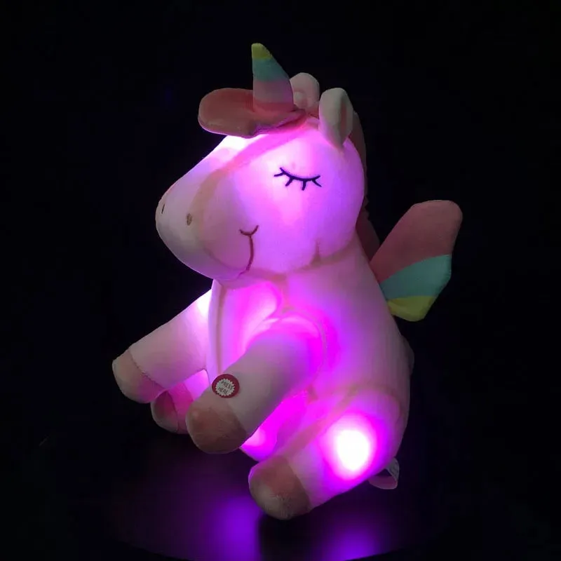 "Adorable LED Light-Up Unicorn: Soft Plush Night Light for Kids"
