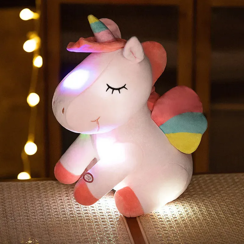 "Adorable LED Light-Up Unicorn: Soft Plush Night Light for Kids"