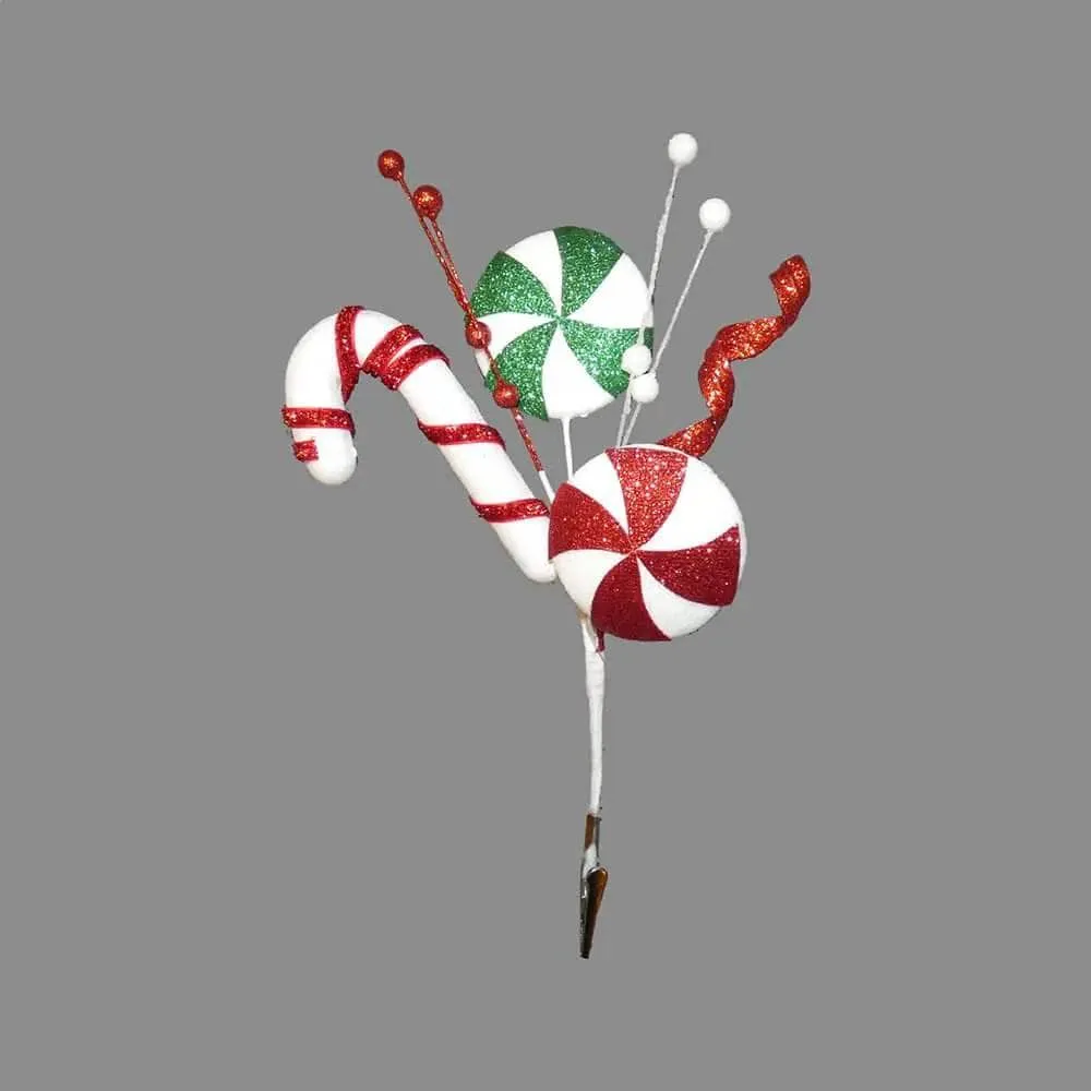 Red Clip on Candy Cane Christmas Decoration - 30cm