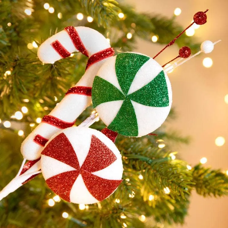 Red Clip on Candy Cane Christmas Decoration - 30cm