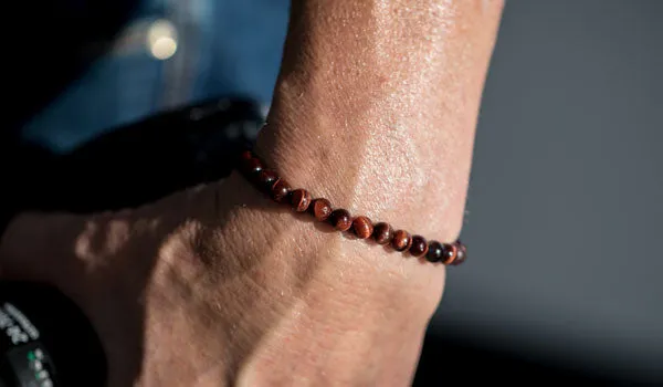 Red Tigers Eye Gloss Natural Gemstone Bracelet