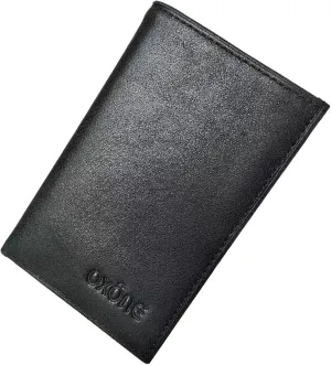 RFID Blocking Leather Wallet, Slim Bifold Front Pocket Card Holder, Brown (Vintage Black)
