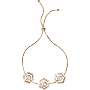 Rose Water Opal Hexagon - 2" - 3" Austrian Crystal Drawstring Bracelet