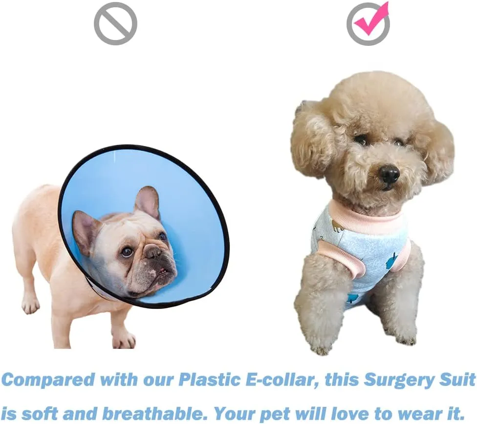 RSS07 Winter Fleece Wound Protective Clothes for Puppy - Warm Dog Vest, Windproof Spay Recovery Suit (Yellow-Black-S)