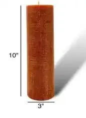 Rustic Amber Glow: Long-Lasting Brown Stick Candle with Distinctive Wood Grain Pattern, Unscented, Eco-Friendly