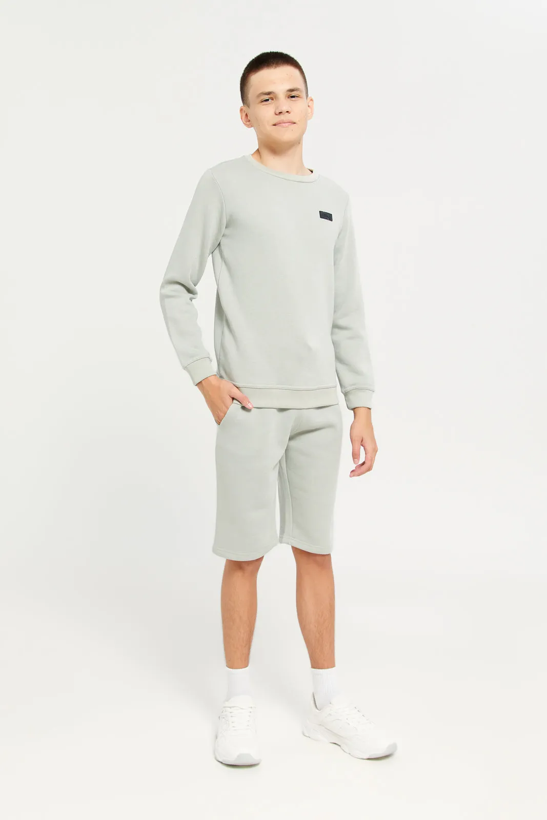 Senior Boys Grey Active Shorts